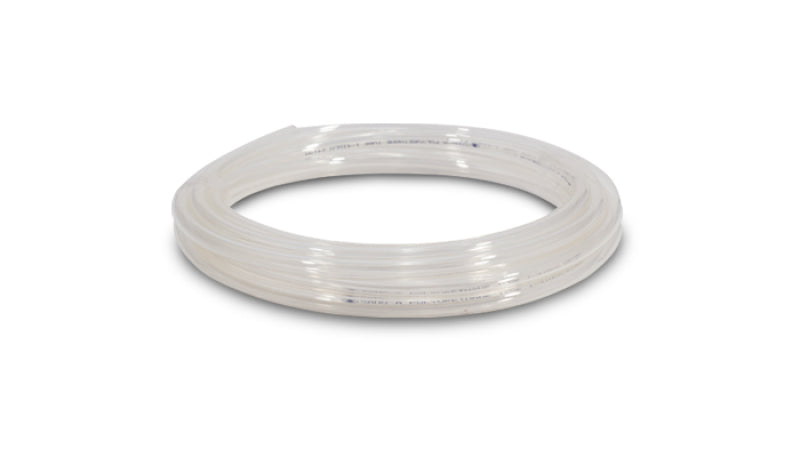 Clear Vibrant polyethylene vacuum tubing, 0.1875 inch OD, 10-foot length, flexible hose for industrial or laboratory use.