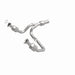 MagnaFlow direct fit catalytic converter for 2015 GMC Yukon XL V8 6.2L, showing the metal structure and inlet/outlet connections.