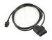 Innovate LM-2 OBD-II cable for gauge components, black cable with connector used for automotive diagnostics.