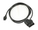 Innovate LM-2 OBD-II cable for gauge components, black cable with connector used for automotive diagnostics.