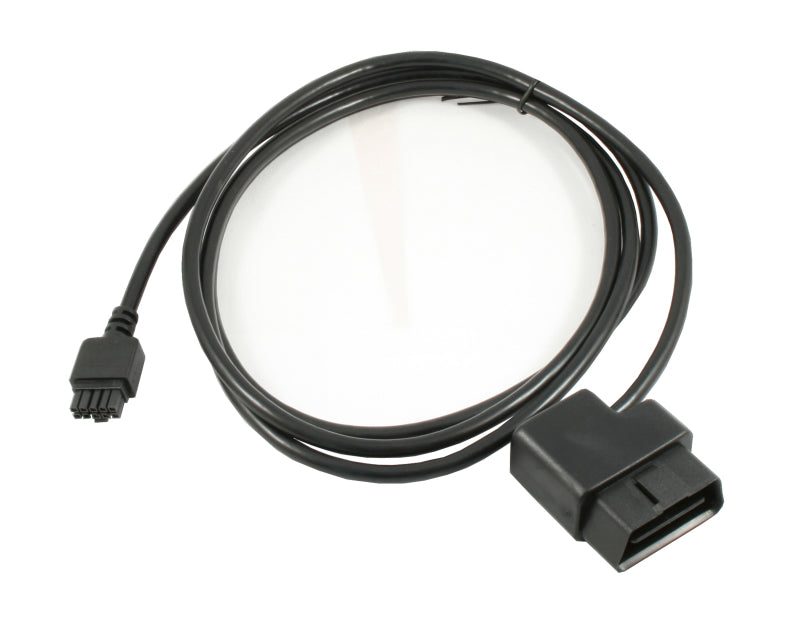 Innovate LM-2 OBD-II cable for gauge components, black cable with connector used for automotive diagnostics.