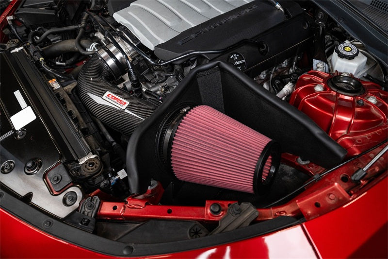 CORSA Performance Corsa 16-24 Chevrolet Camaro SS 6.2L V8 carbon fiber open element cold air intake engine bay
