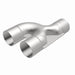 MagnaFlow Y Pipe with 2.50-inch stainless steel, 90-degree bend, for exhaust systems, showing the smooth transition and polished surface.