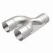 MagnaFlow Y Pipe with 2.50-inch stainless steel, 90-degree bend, for exhaust systems, showing the smooth transition and polished surface.