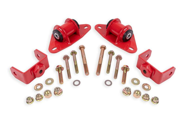 Red BMR Chevrolet Corvette engine mount kit for 2014-2019 models, featuring durable motor mounts for improved engine support.