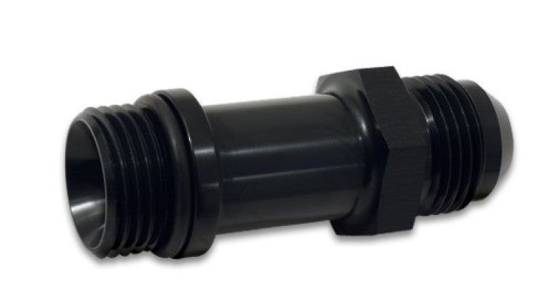 Vibrant Male -12AN to Male Straight ORB fitting with O-ring extender, 2.5 inches long, used for high-performance automotive applications