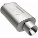 MagnaFlow stainless steel muffler with tip, 14x5x8 inches, featuring dual inlet and outlet pipes for vehicle exhaust systems.