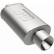 MagnaFlow stainless steel muffler with tip, 14x5x8 inches, featuring dual inlet and outlet pipes for vehicle exhaust systems.