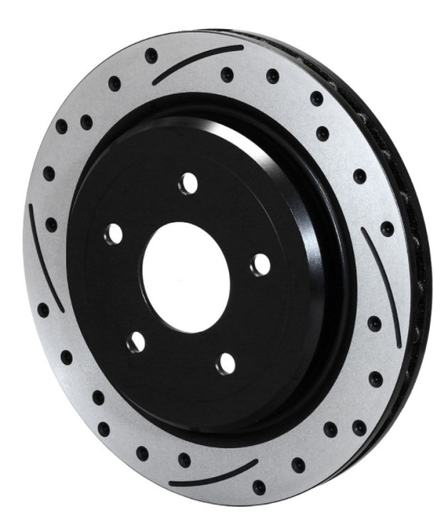 Wilwood rear brake rotor for C5/C6 Corvette, 12-inch, 1.03-inch thickness, black two-piece design, 5x4.75 inch bolt pattern.