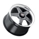 Weld S104 22x8.5 cast wheel with gloss black finish, 5x127 bolt pattern, ET06 offset, 78.1mm bore, front view.