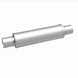 Magnaflow MagnaFlow muffler Mag SS 14x4x4 inch with 2.5x2.5 inch inlet and outlet pipes, metallic finish, and cylindrical shape.