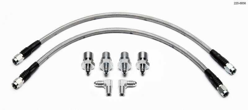 Wilwood Flexline Kit for 93-02 Camaro with Forged Dynalite rear caliper brake lines, featuring braided hoses and fittings.