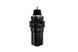 Turbosmart FPRF6 fuel pressure regulator and filter in black, showing the compact regulator with attached filter and fittings.