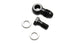 Vibrant single male banjo adapter assembly with -8AN banjo fitting and M12x1.25 threading, shown with metal connector and fittings