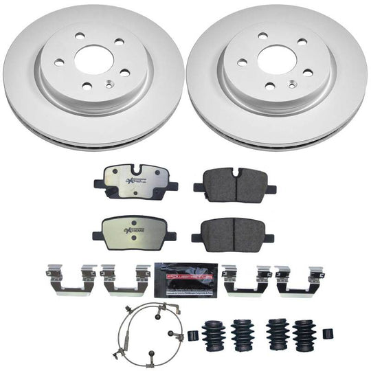 PowerStop Z36 coated rear brake kit for Cadillac CT5 20-25, performance truck and tow brake system with brake pads and rotors.