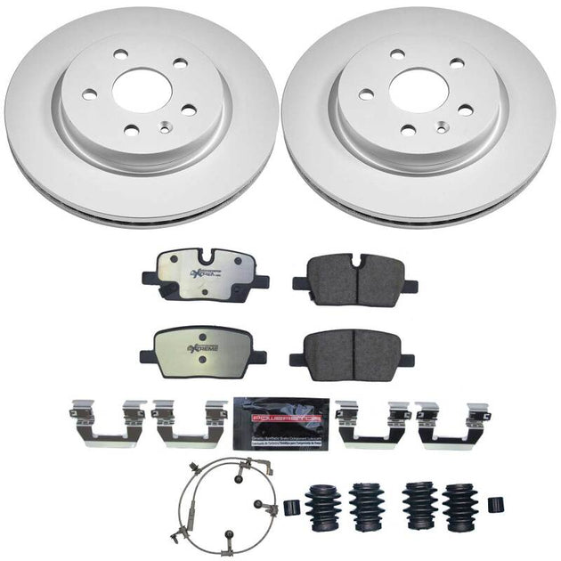 PowerStop Z36 coated rear brake kit for Cadillac CT5 20-25, performance truck and tow brake system with brake pads and rotors.