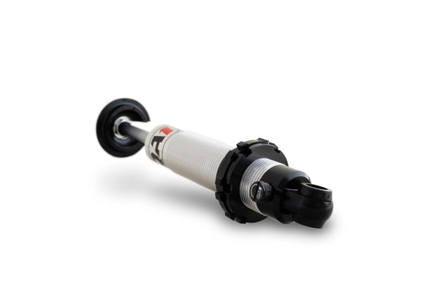 QA1 Proma Star Series coil-over shock absorber with adjustable damping, aluminum body, bushing mount, 13-19.5 inch length.
