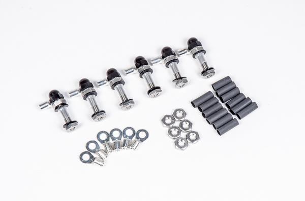 Radium Engineering electrical bulkhead stud kit with six fittings, versatile and durable for automotive and electrical applications.