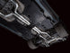 AWE Tuning Cadillac CT5-V Blackwing catback exhaust with chrome silver tips, showcasing its sleek, polished stainless steel finish.