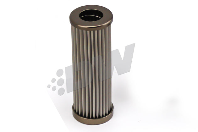 DeatschWerks stainless steel 10 micron universal fuel filter element designed for 160mm filter housings.