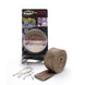 DEI titanium exhaust wrap kit with pipe wrap and locking tie, designed for heat insulation and protection on automotive exhaust systems.