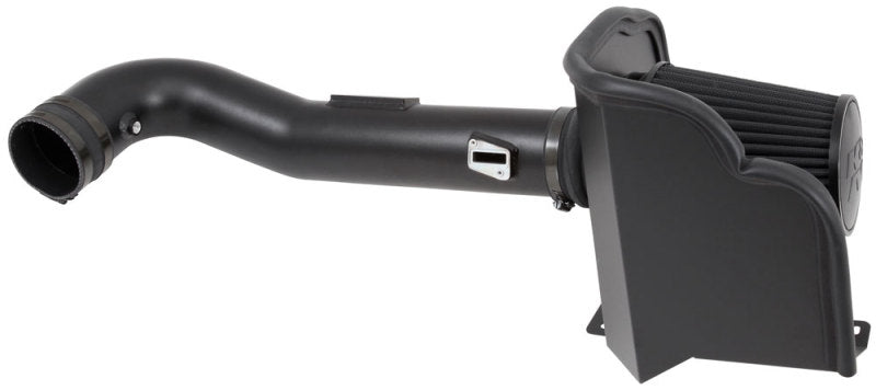 K&N 71 Series Performance Cold Air Intake Kit installed in Chevrolet Silverado, GMC Sierra, Suburban, and Yukon models.