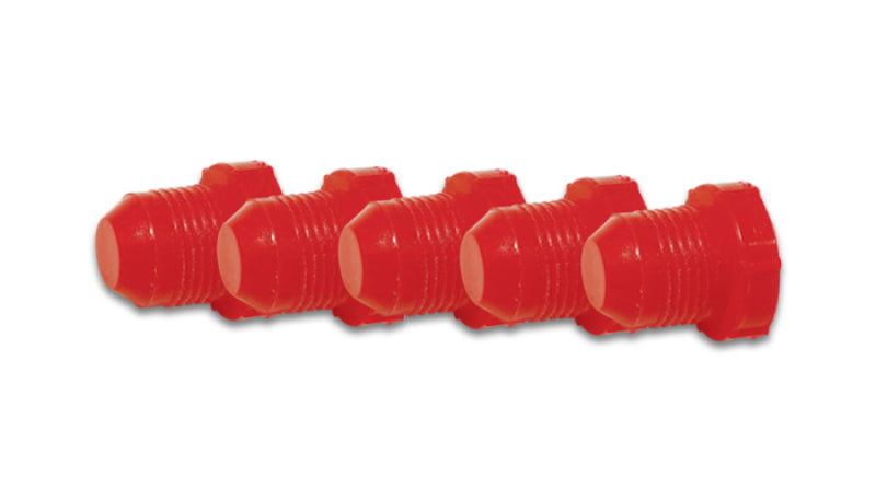Vibrant Male AN Flare Plug AN -3 fitting in vibrant color, designed for automotive or industrial use, with a smooth, polished finish.