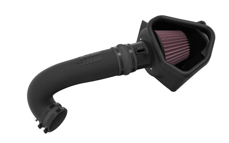 K&N Engineering cold air intake system for Cadillac CT5 6.2L V8, showing the high-performance air filter and intake tubing.