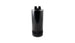 Vibrant large 2.0L 2-port oil catch can assembly with black aluminum body and fittings for engine ventilation system.