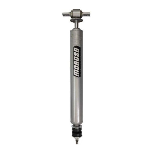 Moroso 70-81 Chevy Camaro and Pontiac Firebird 3-way adjustable rear drag shock absorber, showing its metallic and adjustable features.