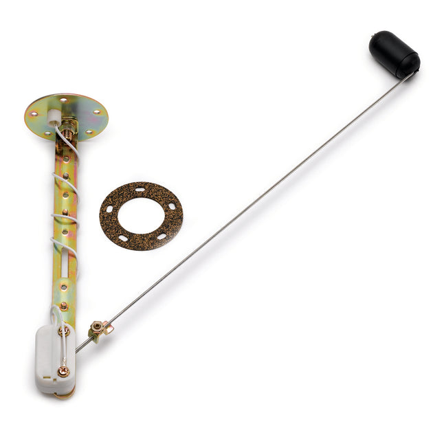 AutoMeter universal fuel level sender gauge with wiring and components for vehicle fuel monitoring system.