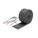 Black DEI exhaust wrap kit with pipe wrap and locking tie, designed to insulate and protect exhaust systems.