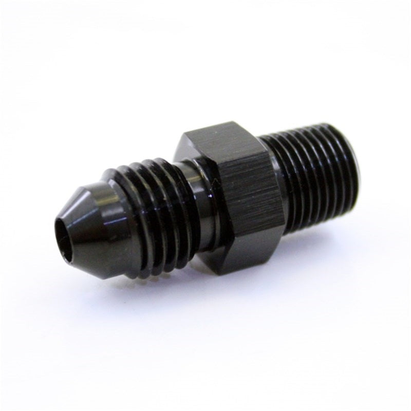 Nitrous Express 4AN x 1/8 NPT straight fitting, metal fitting with threaded ends for automotive nitrous system installation