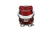 Turbosmart RacePort Female Gen-V Red blow off valve with no weld flange, showcasing its sleek red finish and compact design.