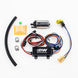 DeatschWerks DW440 440lph brushless fuel pump with dual speed controller, shown installed in a vehicle's fuel system.