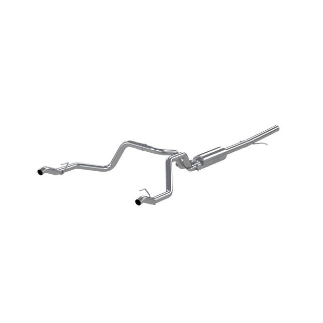 MBRP aluminized cat back dual rear exit exhaust system for 2019 Chevrolet Silverado 1500 with 4.3L/5.3L engines, 2.5-inch diameter.