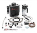 Snow Performance Stage 1 Boost Cooler water methanol injection kit with SS braided line and 4AN fittings, for enhanced engine performance.