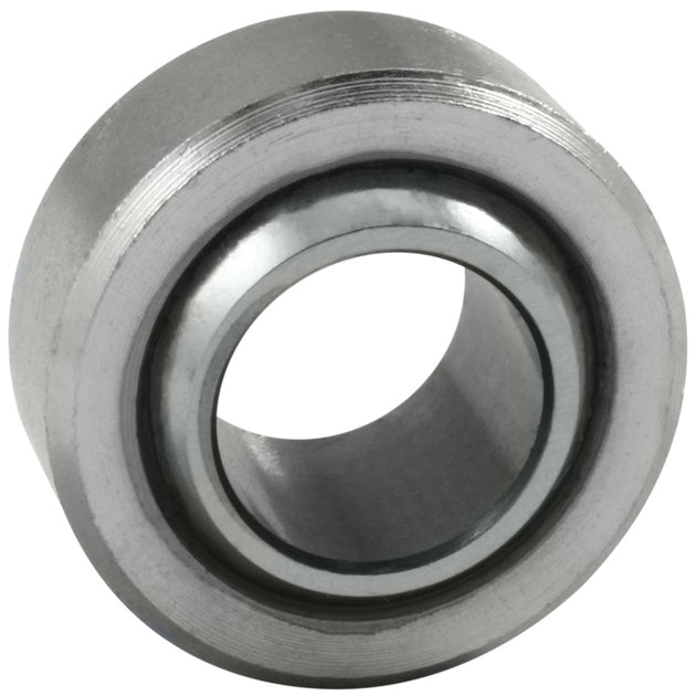 QA1 HCOM-T Series bearing with 1-1/4 inch bore, heat-treated chrome-plated chromoly steel, featuring PTFE lining.