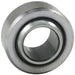 QA1 MCOM-T Series bearing with 16mm bore, heat-treated chrome-plated chromoly steel and PTFE, shown in close-up detail.