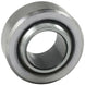 QA1 MCOM-T Series bearing with 16mm bore, heat-treated chrome-plated chromoly steel and PTFE, shown in close-up detail.