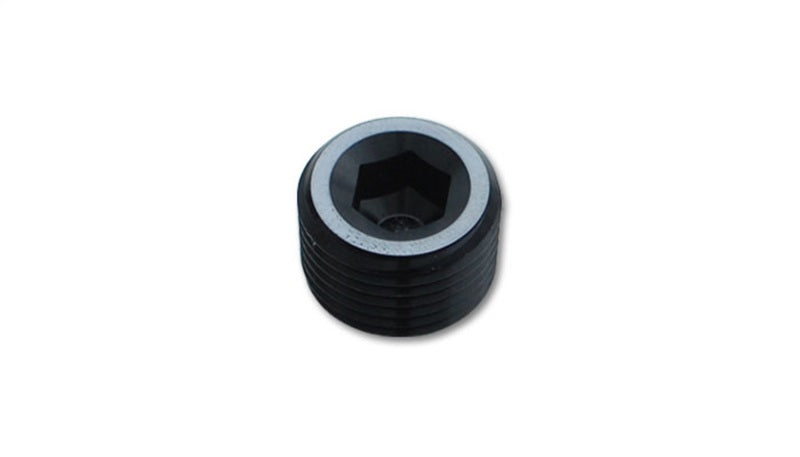 Vibrant aluminum 3/4-inch NPT socket pipe plugs for plumbing fittings, showing shiny metallic surface and threaded design.