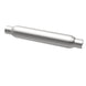 MagnaFlow muffler with 3.5-inch diameter and 18-inch length, featuring dual 2.25-inch inlet and outlet pipes for vehicle exhaust.
