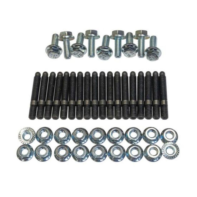 Moroso Toyota 1JZ/2JZ oil pan stud kit fittings, includes multiple metal studs for engine oil pan assembly.