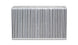 Vibrant vertical flow intercooler core with 18-inch width, 12-inch height, and 6-inch thickness, featuring a vibrant heat exchange design.