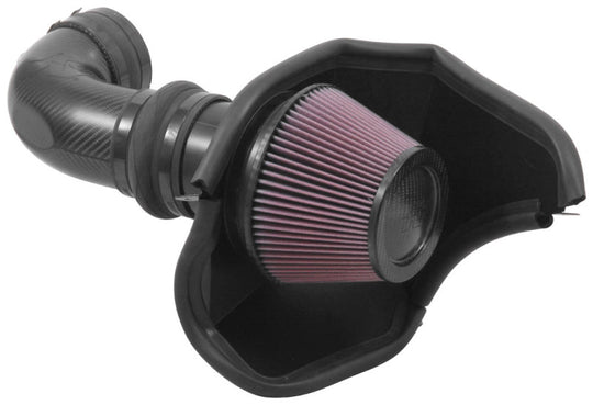 K&N Engineering Cold Air Intake for 2016-2017 Cadillac CTS-V 6.2L V8 engine, performance air filter and intake tube.