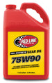 Red Line 75W90 GL-5 Gear Oil gallon container showing the gear oil label and packaging.