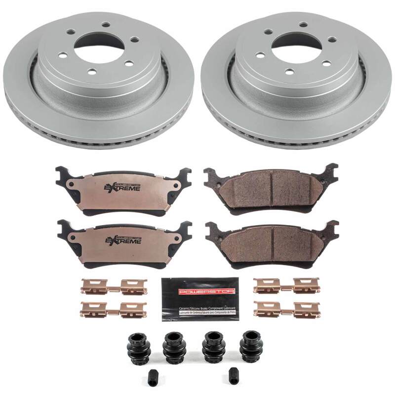PowerStop rear Z36 coated brake kit for 2012-2018 Ford F-150 truck with performance truck and tow brake components.