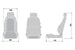 Black and white Sparco GT race seat with ergonomic design and racing harness slots, ideal for performance driving.