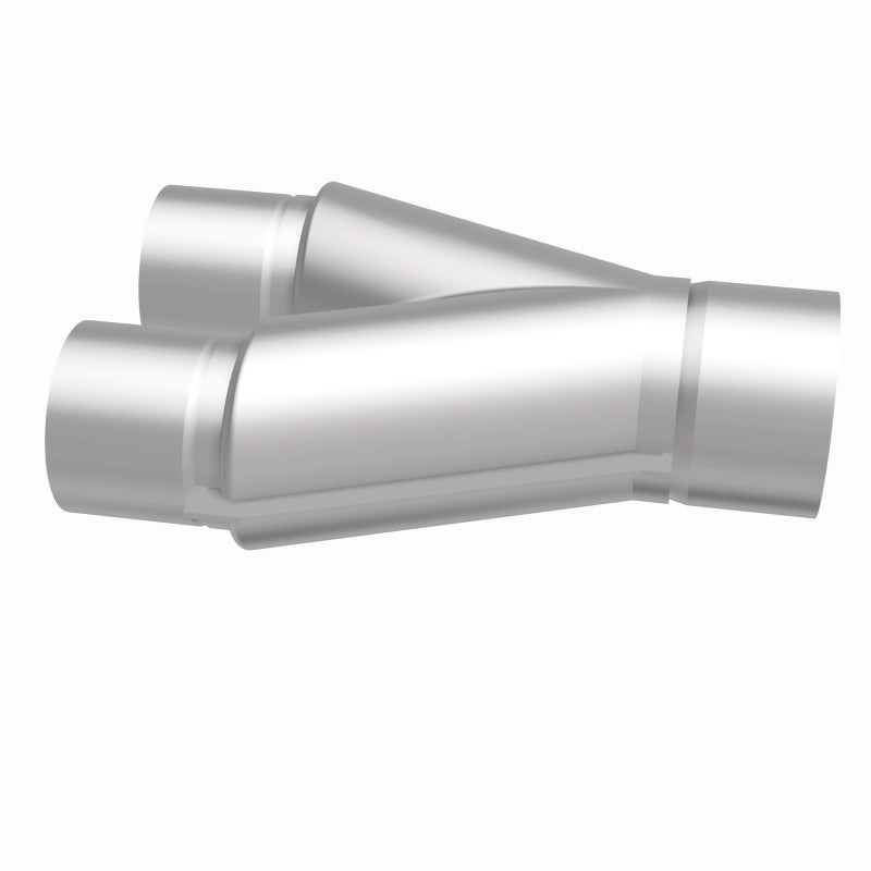 MagnaFlow Y Pipe, 2.5/3 inch diameter, smooth transition, made of aluminum, designed for automotive exhaust systems.