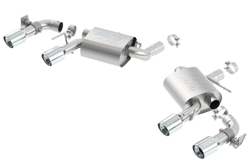 Borla axle back exhaust for 2016 Chevy Camaro SS 6.2L with dual NPP Atak quad RD RL tips, rear section dual exit exhaust system